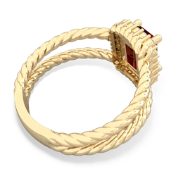 Garnet Rope Split Band 14K Yellow Gold ring R2628