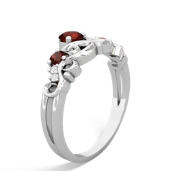 Garnet Crown Keepsake 14K White Gold ring R5740