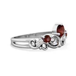 Garnet Crown Keepsake 14K White Gold ring R5740