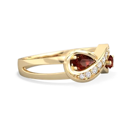 Garnet Diamond Infinity 14K Yellow Gold ring R5390