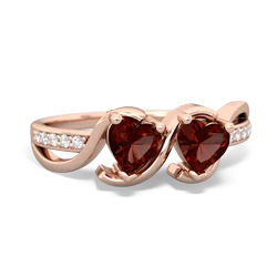 Garnet Side By Side 14K Rose Gold ring R3090