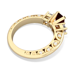 Thumbnail for Garnet Art Deco 14K Yellow Gold ring R20017EM - top view