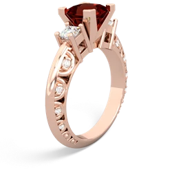 Garnet Art Deco Diamond Engagement 6Mm Princess 14K Rose Gold ring R2001