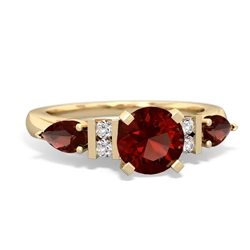 Garnet 6Mm Round Eternal Embrace Engagement 14K Yellow Gold ring R2005