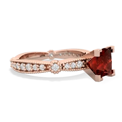 Garnet Sparkling Tiara 6Mm Princess 14K Rose Gold ring R26296SQ