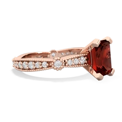 Garnet Sparkling Tiara 8X6 Emerald-Cut 14K Rose Gold ring R26298EM