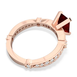 Garnet Sparkling Tiara 8X6 Emerald-Cut 14K Rose Gold ring R26298EM