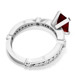 Garnet Sparkling Tiara 8X6 Emerald-Cut 14K White Gold ring R26298EM