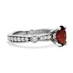 Garnet Sparkling Tiara 8X6 Oval 14K White Gold ring R26298VL