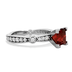 Garnet Sparkling Tiara 6Mm Princess 14K White Gold ring R26296SQ