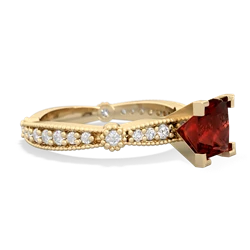 Garnet Sparkling Tiara 6Mm Princess 14K Yellow Gold ring R26296SQ