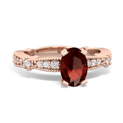 Garnet Sparkling Tiara 7X5mm Oval 14K Rose Gold ring R26297VL