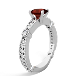 Garnet Sparkling Tiara 7X5mm Oval 14K White Gold ring R26297VL