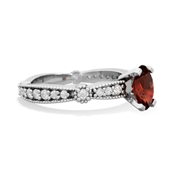 Garnet Sparkling Tiara 7X5mm Oval 14K White Gold ring R26297VL