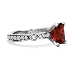 Garnet Sparkling Tiara 8X6 Emerald-Cut 14K White Gold ring R26298EM