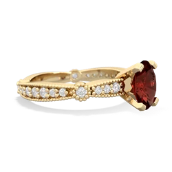 Garnet Sparkling Tiara 8X6 Oval 14K Yellow Gold ring R26298VL