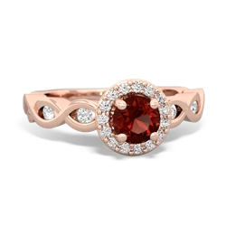 Thumbnail for Garnet Infinity Engagement 14K Rose Gold ring R26315RH - front view
