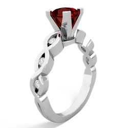 Thumbnail for Garnet Infinity Engagement 14K White Gold ring R26315SQ - hand 1 view