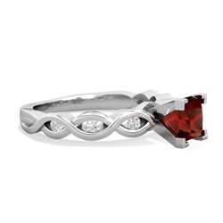 Thumbnail for Garnet Infinity Engagement 14K White Gold ring R26315SQ - side view
