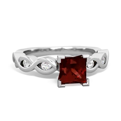 Thumbnail for Garnet Infinity Engagement 14K White Gold ring R26315SQ - front view