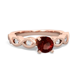 Garnet Infinity 5Mm Round Engagement 14K Rose Gold ring R26315RD