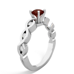 Garnet Infinity 5Mm Round Engagement 14K White Gold ring R26315RD