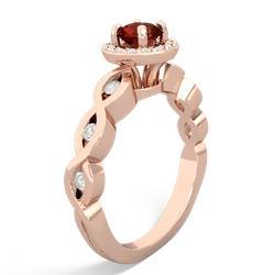 Garnet Infinity Halo Engagement 14K Rose Gold ring R26315RH