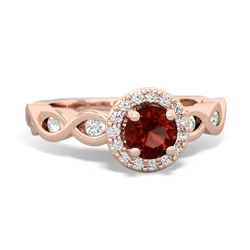 Garnet Infinity Halo Engagement 14K Rose Gold ring R26315RH