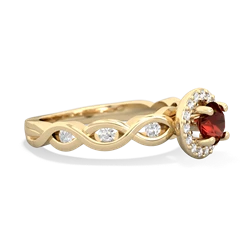 Garnet Infinity Halo Engagement 14K Yellow Gold ring R26315RH