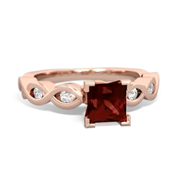 Garnet Infinity 5Mm Square Engagement 14K Rose Gold ring R26315SQ