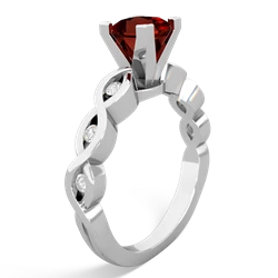 Garnet Infinity 5Mm Square Engagement 14K White Gold ring R26315SQ