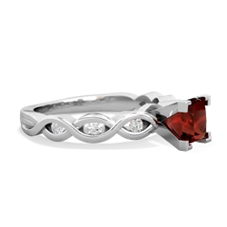 Garnet Infinity 5Mm Square Engagement 14K White Gold ring R26315SQ