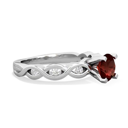 Garnet Infinity 6Mm Round Engagement 14K White Gold ring R26316RD