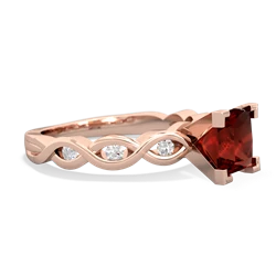 Garnet Infinity 6Mm Princess Engagement 14K Rose Gold ring R26316SQ