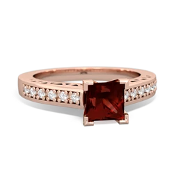 Garnet Art Deco Engagement 5Mm Square 14K Rose Gold ring R26355SQ