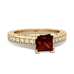 Garnet Art Deco Engagement 5Mm Square 14K Yellow Gold ring R26355SQ