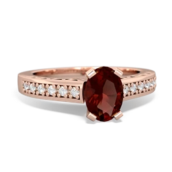 Garnet Art Deco Engagement 7X5mm Oval 14K Rose Gold ring R26357VL