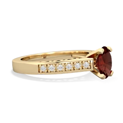 Garnet Art Deco Engagement 7X5mm Oval 14K Yellow Gold ring R26357VL