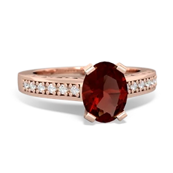 Garnet Art Deco Engagement 8X6mm Oval 14K Rose Gold ring R26358VL