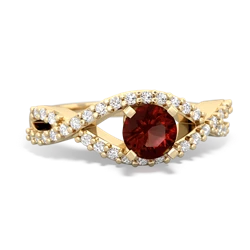 Thumbnail for Garnet Diamond Twist 14K Yellow Gold ring R26405RD - front view