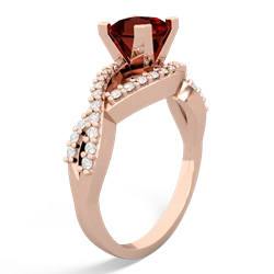 Thumbnail for Garnet Diamond Twist 14K Rose Gold ring R26405SQ - hand 1 view