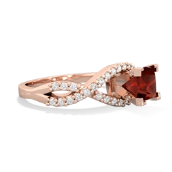 Thumbnail for Garnet Diamond Twist 14K Rose Gold ring R26405SQ - side view