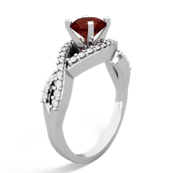 Thumbnail for Garnet Diamond Twist 14K White Gold ring R26406RD - hand 1 view
