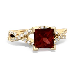 Thumbnail for Garnet Diamond Twist 14K Yellow Gold ring R26406SQ - front view