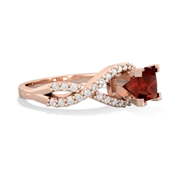 Garnet Diamond Twist 5Mm Square Engagment  14K Rose Gold ring R26405SQ