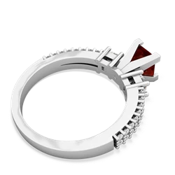 Thumbnail for Garnet Engagement 14K White Gold ring R26435SQ - top view