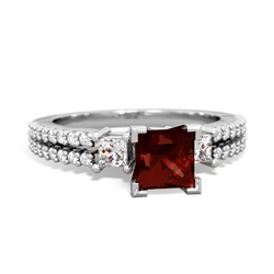 Thumbnail for Garnet Engagement 14K White Gold ring R26435SQ - front view