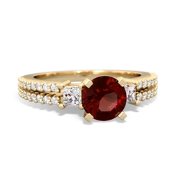Thumbnail for Garnet Engagement 14K Yellow Gold ring R26436RD - front view