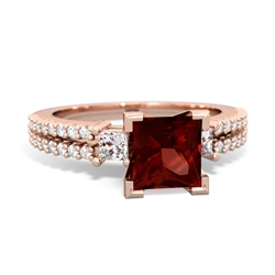 Thumbnail for Garnet Engagement 14K Rose Gold ring R26436SQ - front view