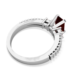 Thumbnail for Garnet Engagement 14K White Gold ring R26437EM - top view